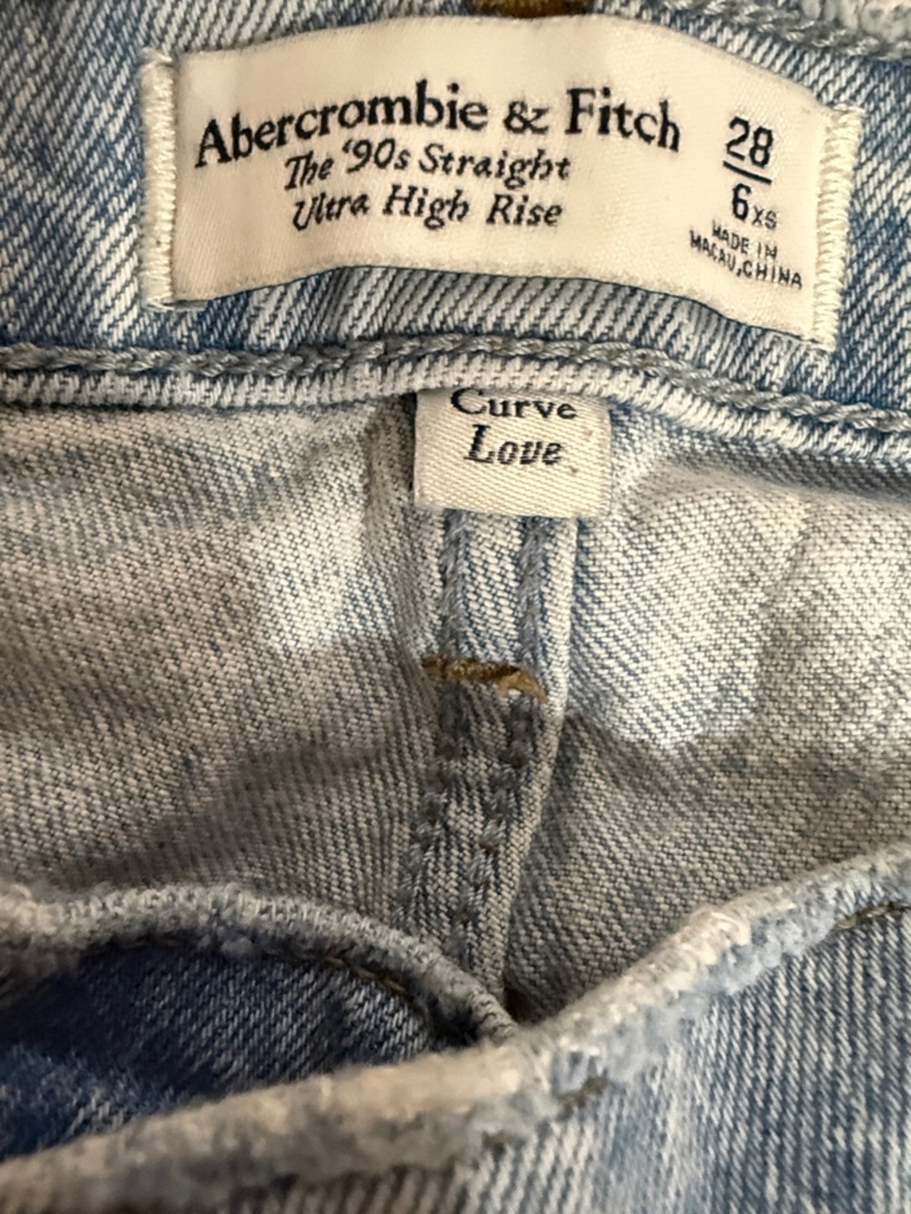 Abercrombie & Fitch Light Blue Straight Leg Jeans - Picture 4 of 8